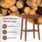 Costway 29" Bar Height Stools Set of 2/4 with PU Leather Seat Solid Rubber Wood Frame